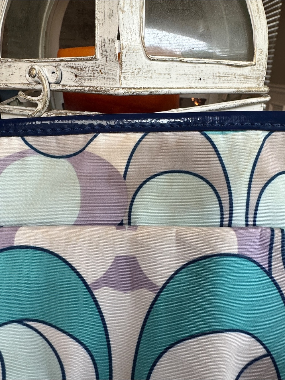 Coach Geometric Print Crossbody in Teal, Purple & Navy - Picture 3 of 11